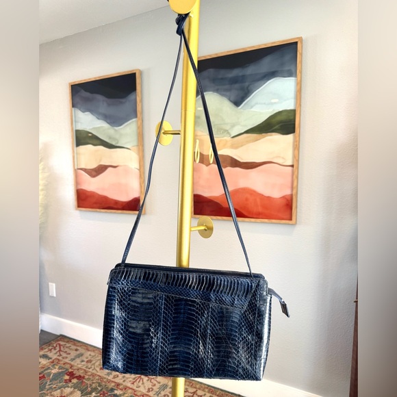 Vintage J. Renee Blue Snakeskin Bag - Picture 2 of 10